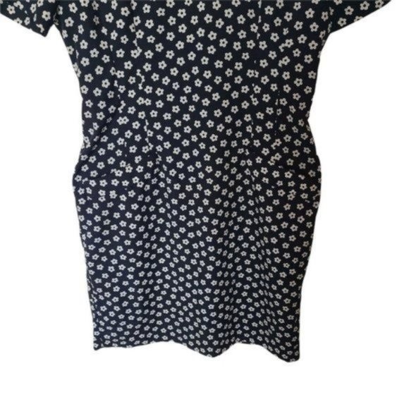 Vintage Misty Lane Black Daisy Floral Dress size 9 10 - Picture 4 of 9